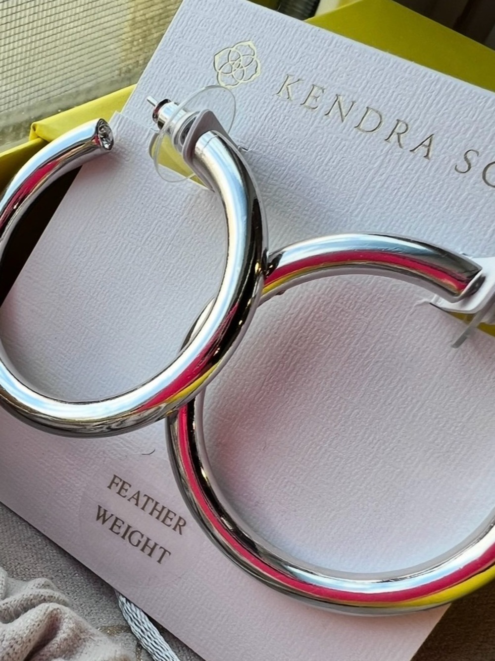 Kendra Scott. Colette, Large Silver Hoops, Earrings, Top Rated Style! NWT!